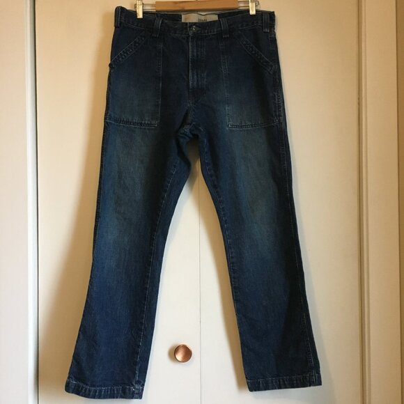 GAP 1969 100% Cotton Blue Army Jeans 36 X 32 Unisex - Picture 3 of 16